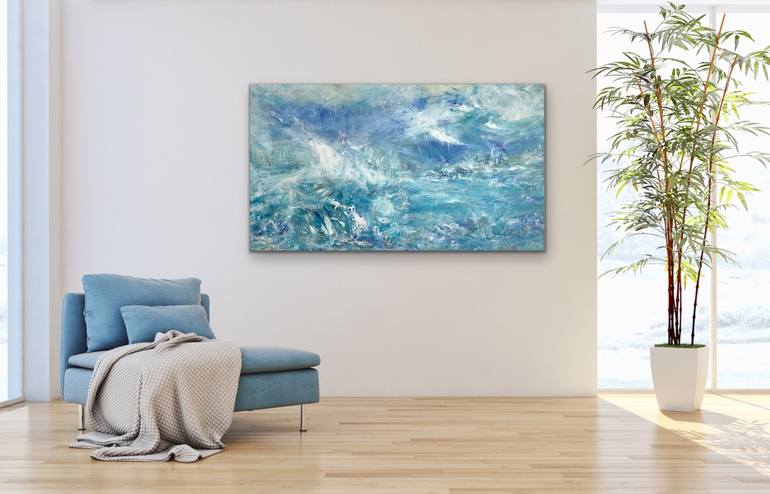 Original Abstract Seascape Painting by Maria Bevilacqua-Fischer