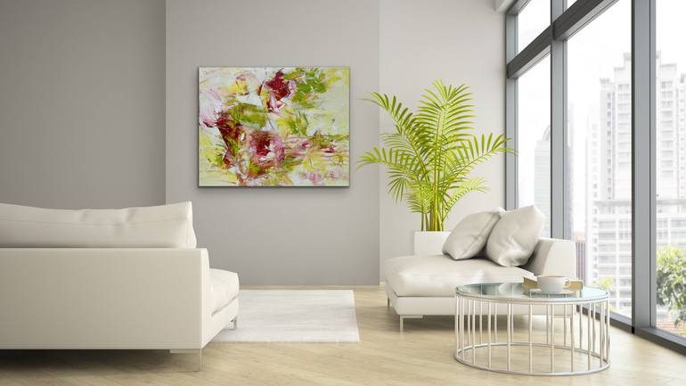 Original Abstract Floral Painting by Maria Bevilacqua-Fischer