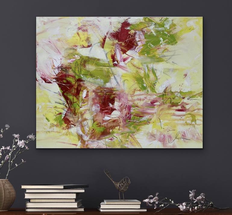 Original Abstract Floral Painting by Maria Bevilacqua-Fischer