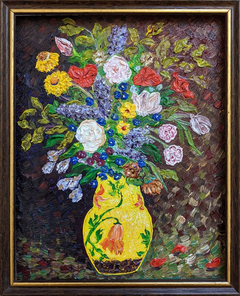 Original Impressionism Floral Painting by Denisa Mansfield