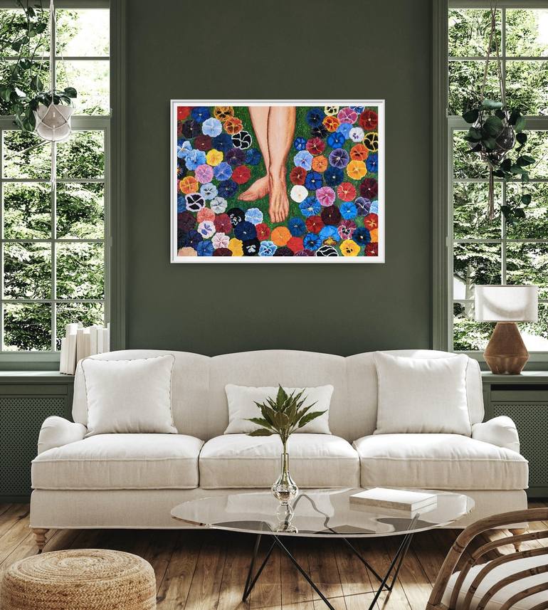 Original Contemporary Floral Painting by Denisa Mansfield