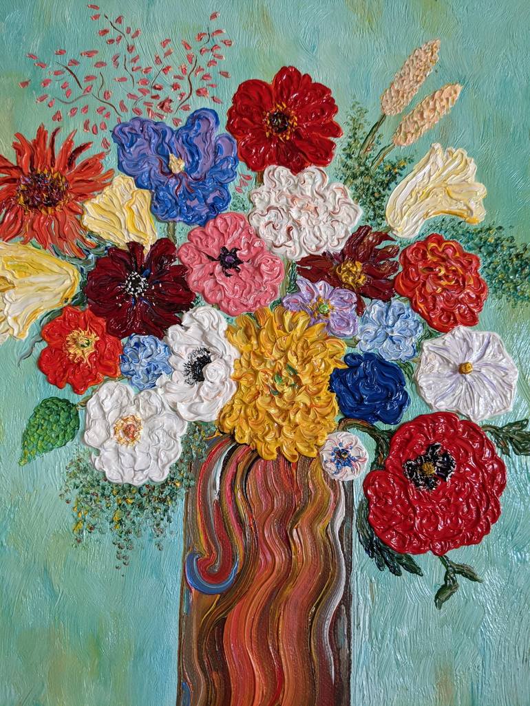 Original Floral Painting by Denisa Mansfield