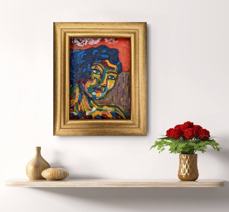 Original Abstract Expressionism Portrait Painting by Denisa Mansfield
