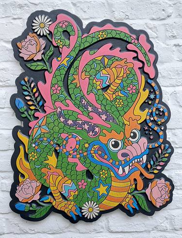 Saatchi Art Artist seasonofvictory aka Linda Baritski; Mixed Media, “Lunar Chinese New Year Dragon (Year of the Wood Dragon)” #art
