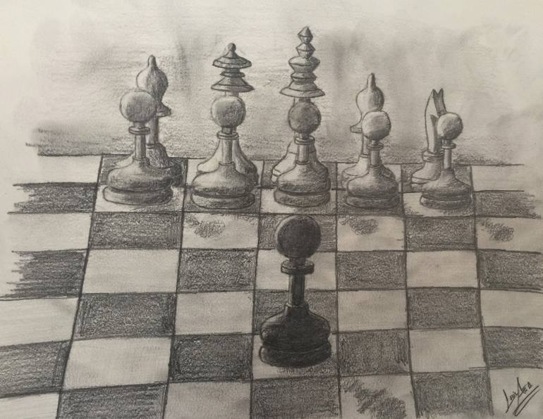 3D drawing chess  3d drawings, Realistic drawings, Drawings