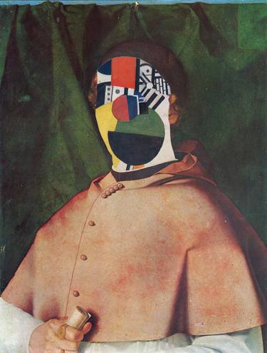 Original Cubism Portrait Collage by edoardo de falchi