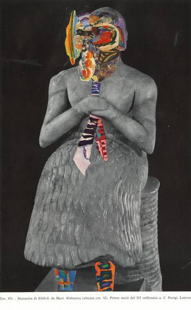Original Abstract Expressionism Classical Mythology Collage by edoardo de falchi