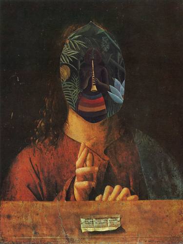 Original Dada Portrait Collage by edoardo de falchi