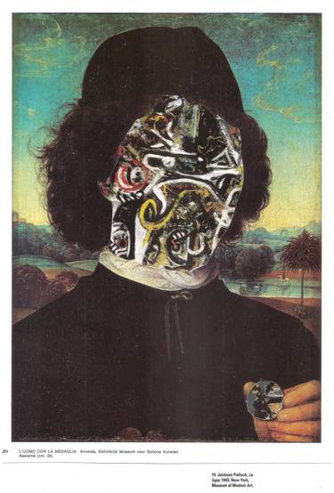 Original Abstract Expressionism Portrait Collage by edoardo de falchi