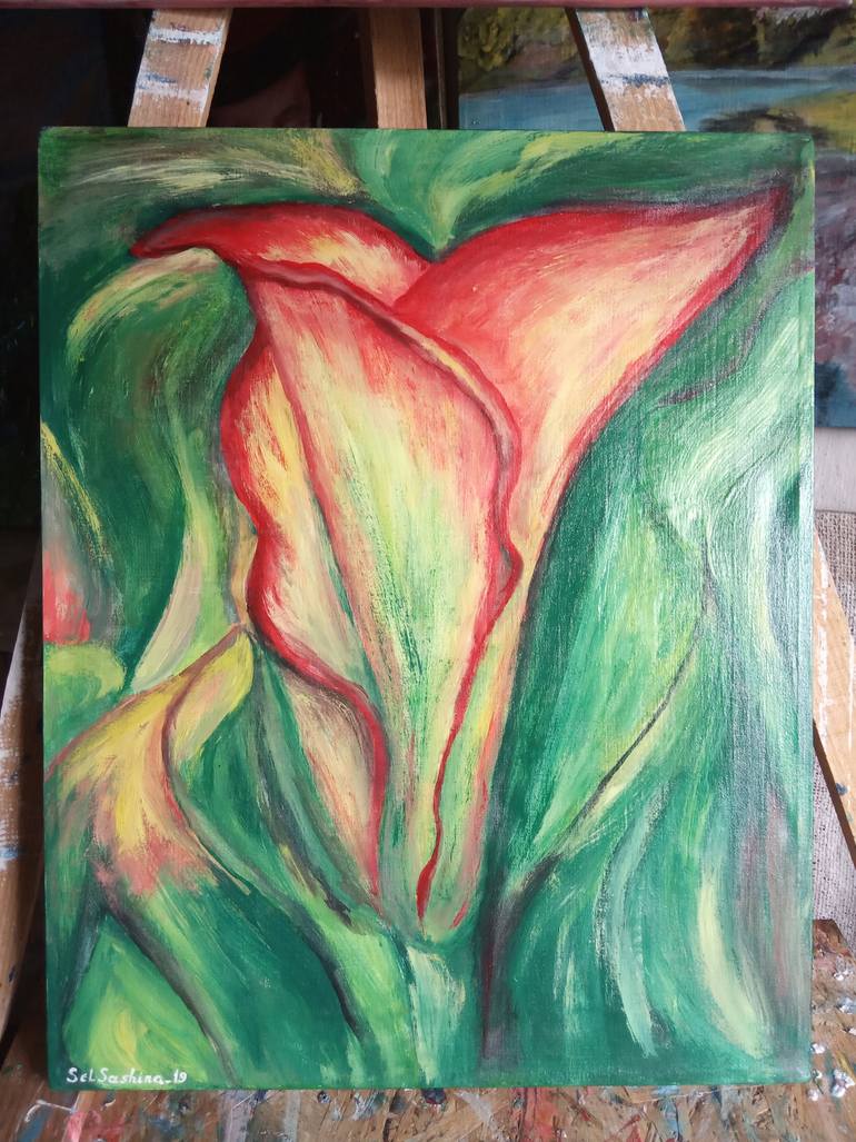 Original Impressionism Floral Painting by Selena Sashina