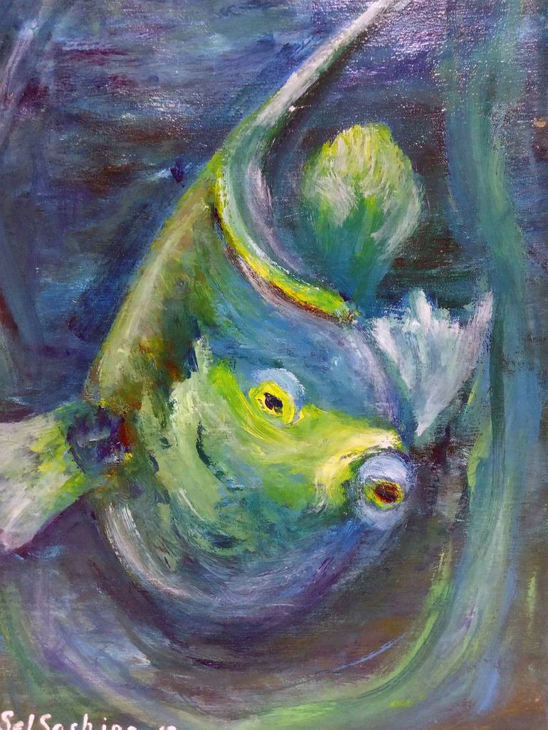 Whispering fish_2 Painting by Selena Sashina | Saatchi Art