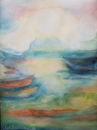 Print of Abstract Boat Paintings by Selena Sashina
