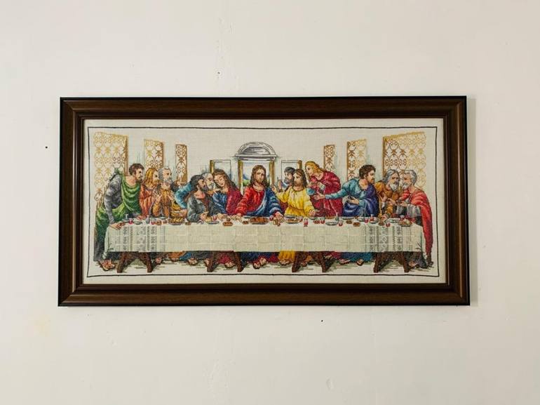 The Last Supper ( Cross Stitched ) Painting by Mazanod Fernando ...