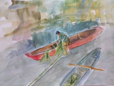 Print of Art Deco Boat Paintings by Maria Annetta Aquino
