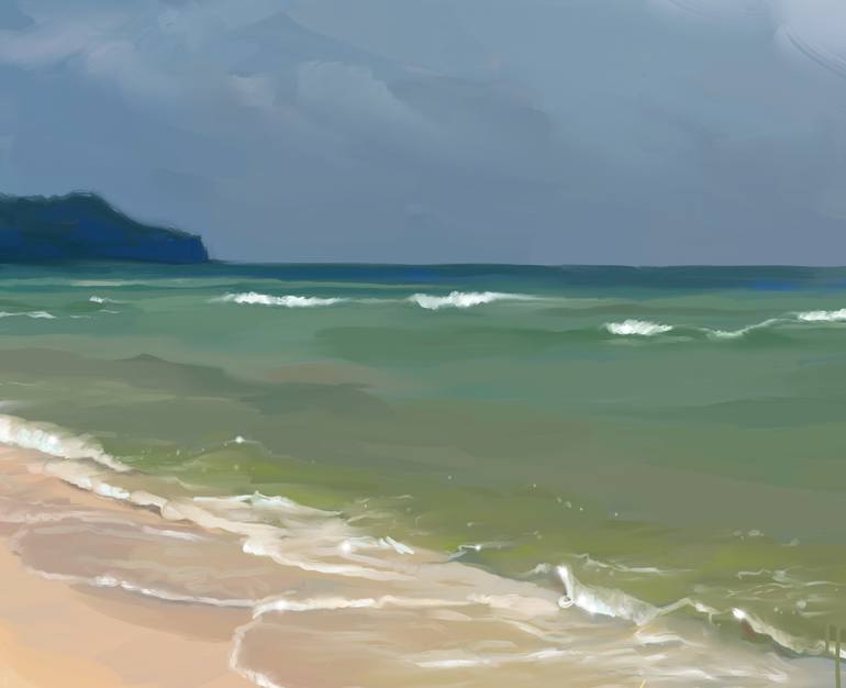 Original Figurative Seascape Painting by Yulia Rossan