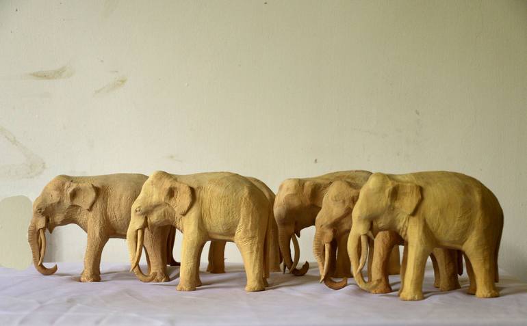 Original Figurative Animal Sculpture by pushpika  abeysekara