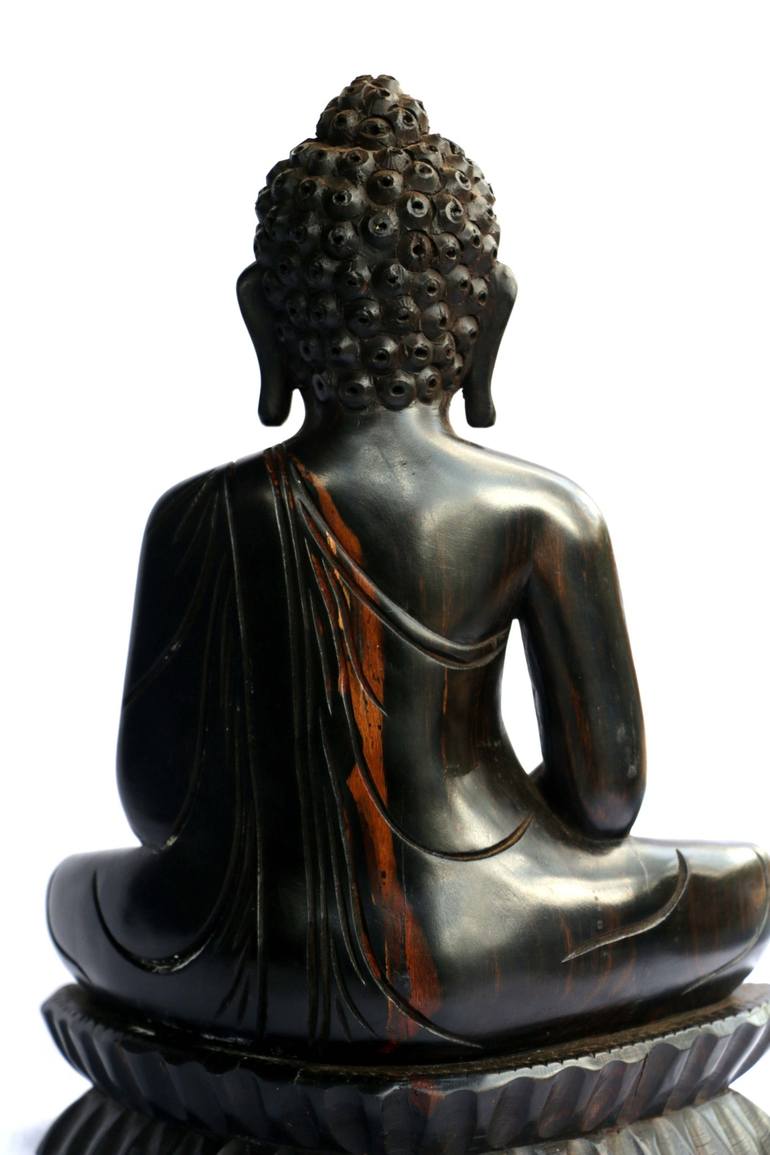 royal eboney handmade wooden sri lankan style  buddha statue - Print