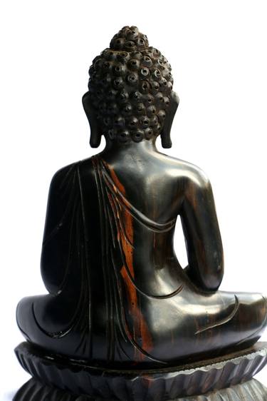 royal eboney handmade wooden sri lankan style  buddha statue thumb