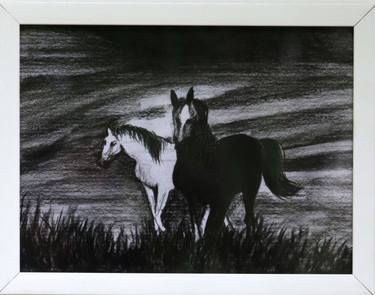 Print of Realism Horse Paintings by pushpika abeysekara