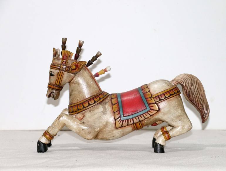 handmade unique wooden horse for interior designs - Print