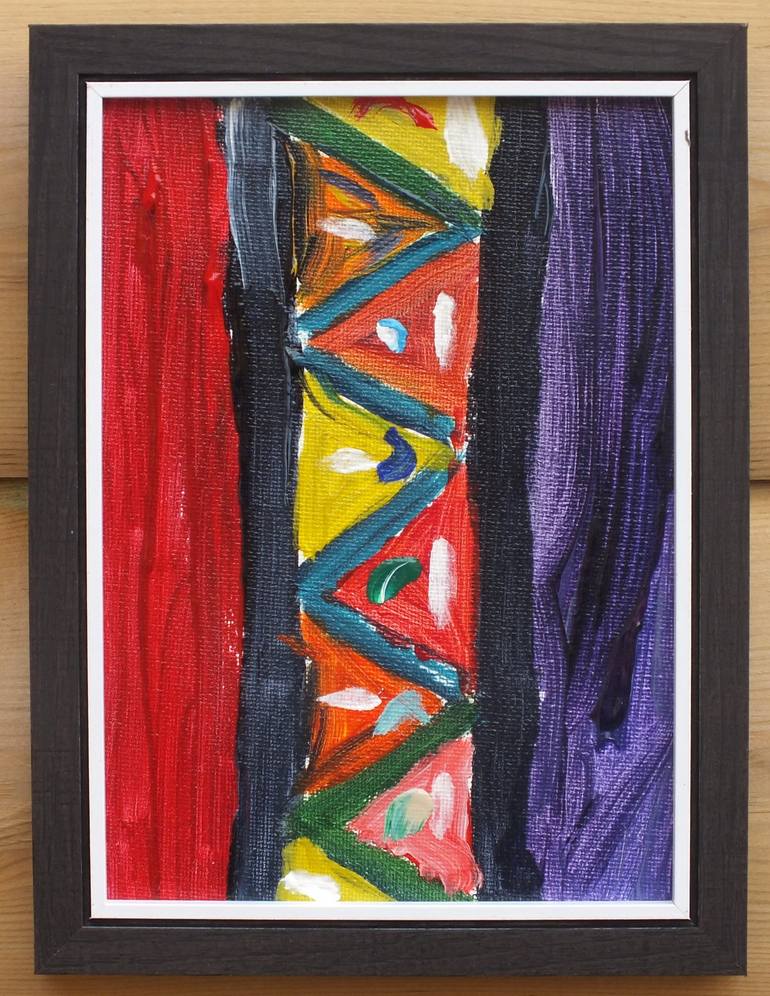 Miniature Abstract Painting, Glimpsing Minds, Framed, Signed Painting ...