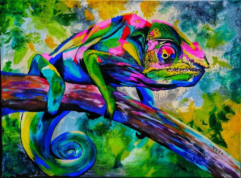 Color Change Cameleon Painting by VERN Design Saatchi Art