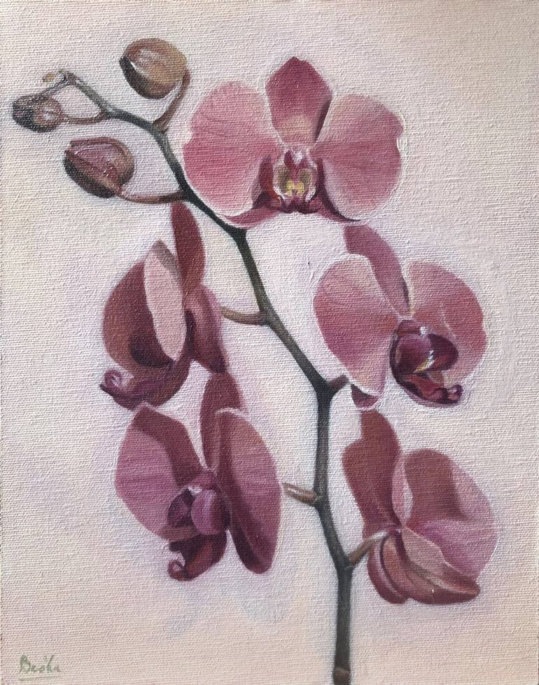 Rose Orchid Painting by Balazs Beoka | Saatchi Art