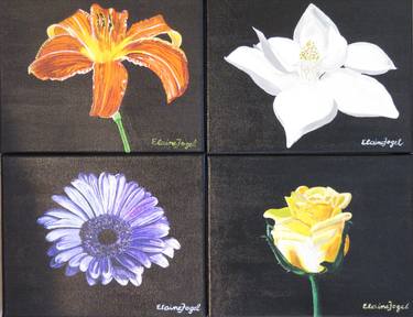 Original Fine Art Floral Paintings by Elaine Fogel