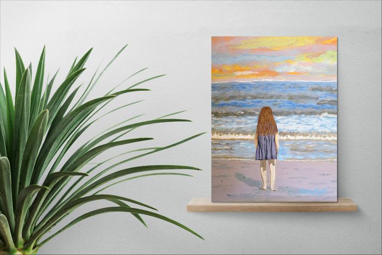 Original Beach Painting by Elaine Fogel