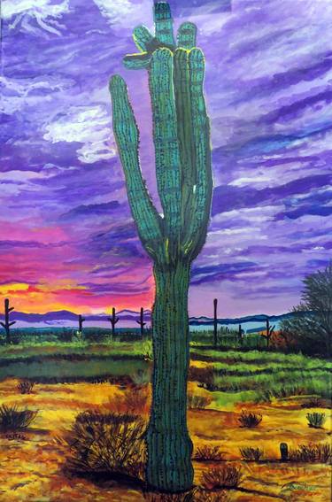 Saguaro Against a Purple Sky thumb