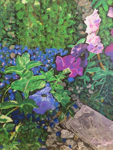 Original Fine Art Garden Paintings by Elaine Fogel