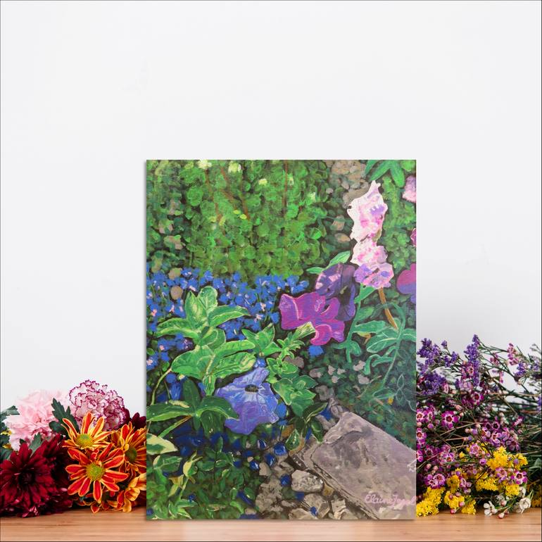 Original Fine Art Garden Painting by Elaine Fogel
