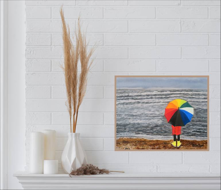 Original Impressionism People Painting by Elaine Fogel