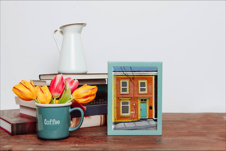 Original Folk Home Painting by Elaine Fogel