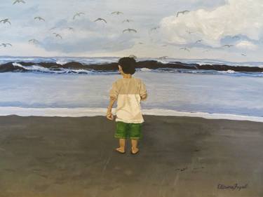 Original Realism Beach Paintings by Elaine Fogel