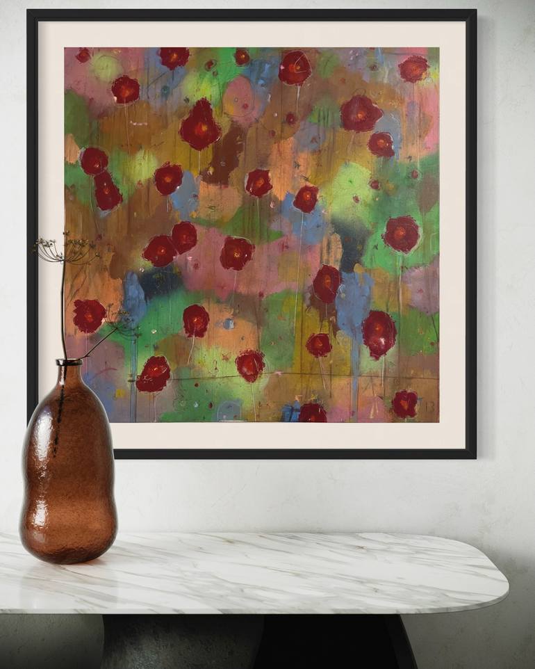Original Abstract Floral Painting by John Barthe