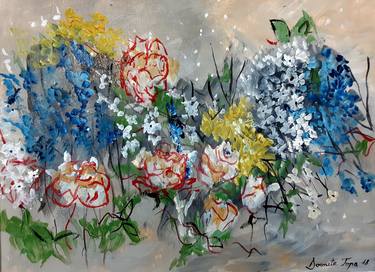 Original Abstract Floral Paintings by Doinita Topa