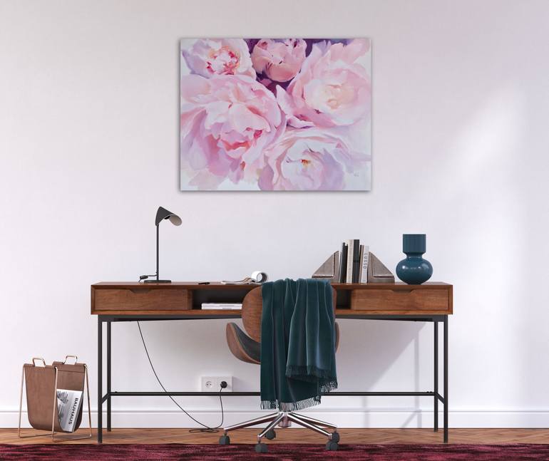 Original Modernism Floral Painting by Ilze Ergle-Vanaga