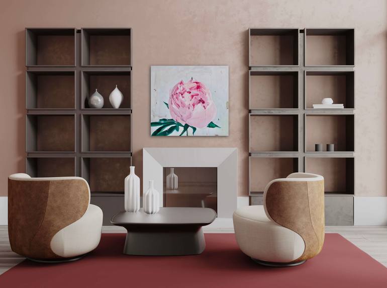 Original Modernism Floral Painting by Ilze Ergle-Vanaga