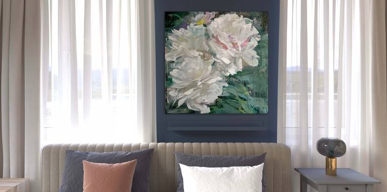 Original Abstract Floral Painting by Ilze Ergle-Vanaga