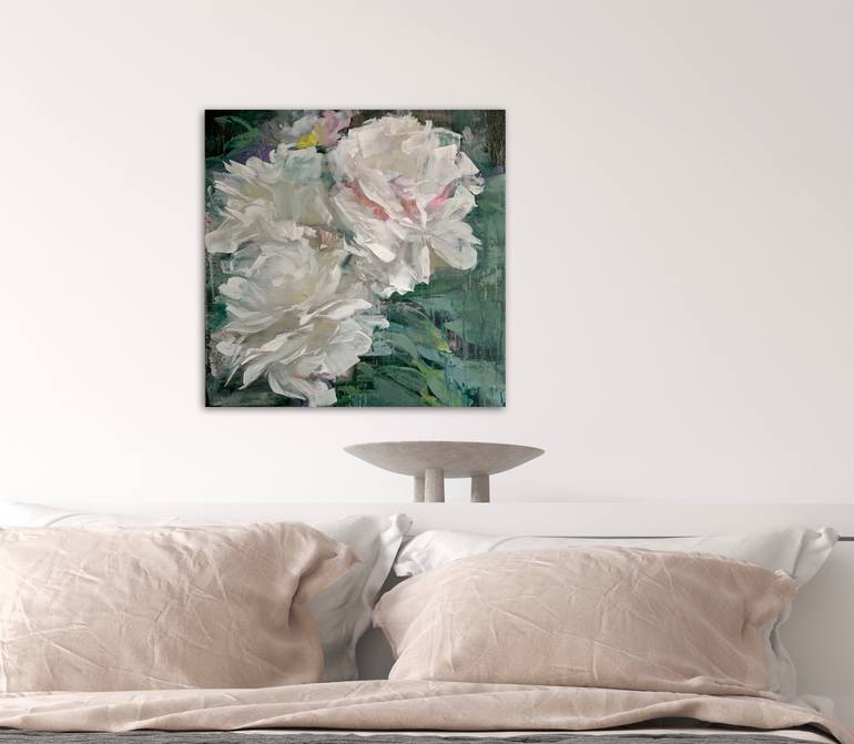 Original Abstract Floral Painting by Ilze Ergle-Vanaga