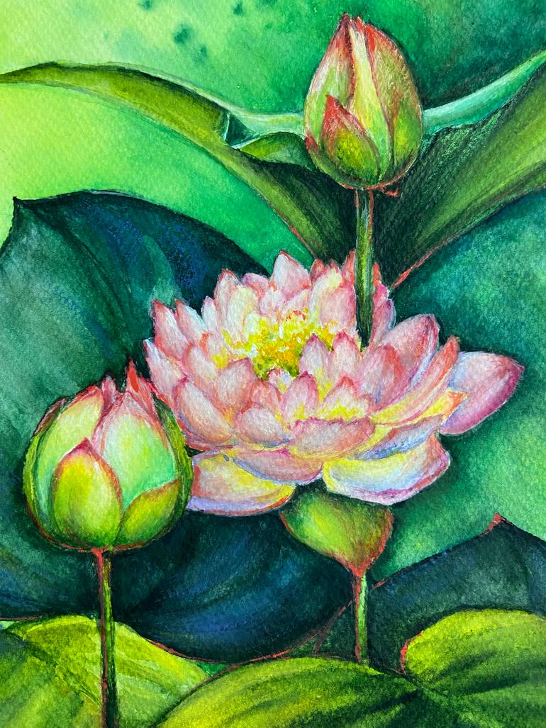Original Illustration Floral Painting by Yana Yeremenko