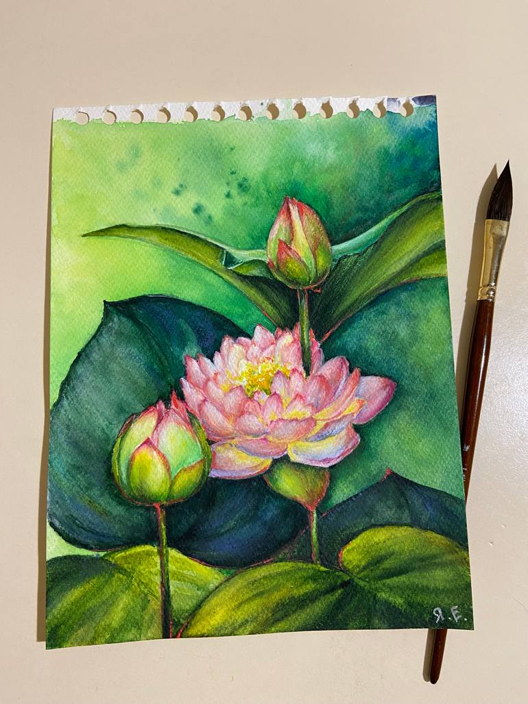 Original Illustration Floral Painting by Yana Yeremenko