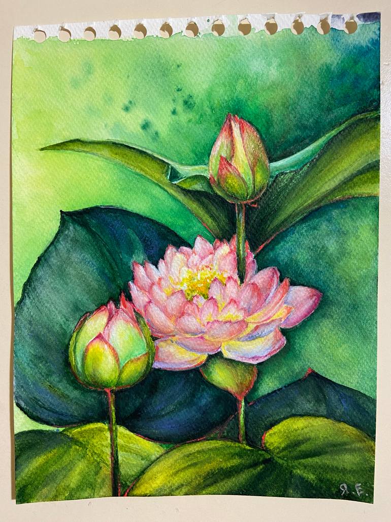 Original Illustration Floral Painting by Yana Yeremenko