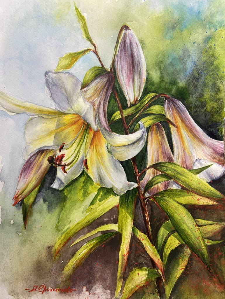 Original Realism Floral Painting by Yana Yeremenko