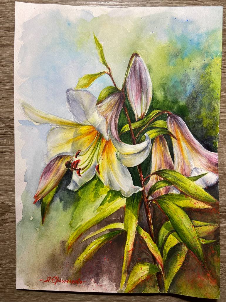 Original Realism Floral Painting by Yana Yeremenko