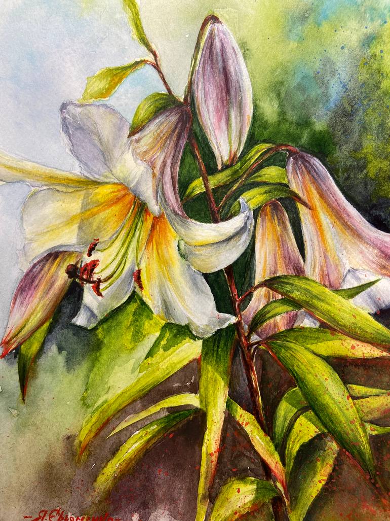 Original Realism Floral Painting by Yana Yeremenko