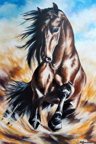Print of Realism Horse Paintings by Yana Yeremenko