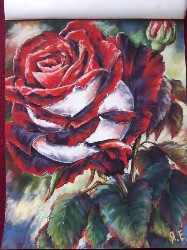 Original Expressionism Floral Drawing by Yana Yeremenko
