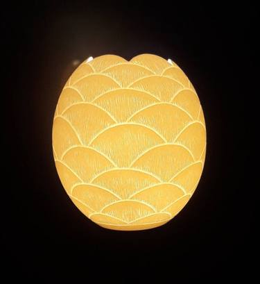 Protea Flower carved on an Ostrich Egg thumb